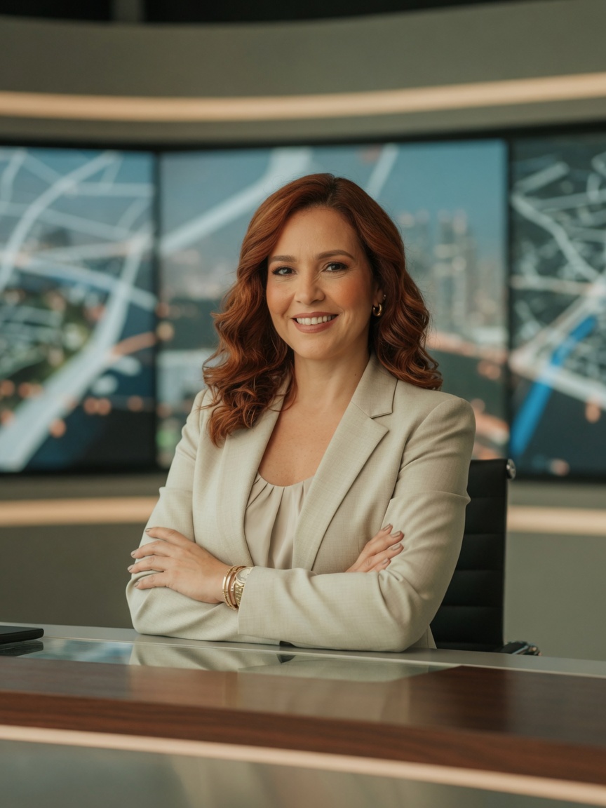 Iris de Arco en un set de televisión
